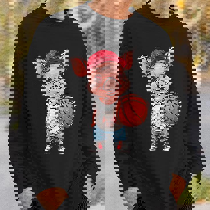 かわいいバスケットボールブタ スウェットシャツ 彼への贈り物