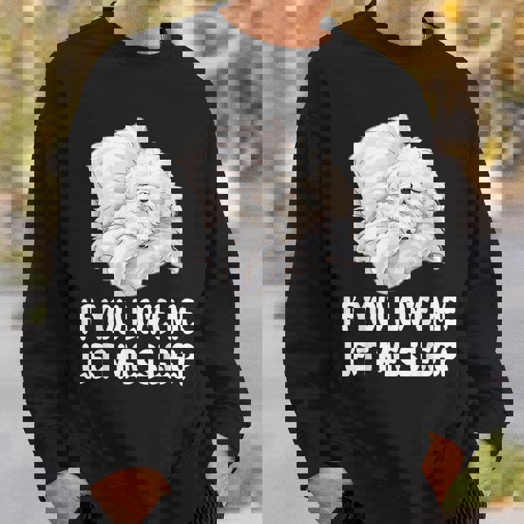 かわいいビションフリーゼ If You Love Me Let Meleep パジャマ スウェットシャツ 彼への贈り物