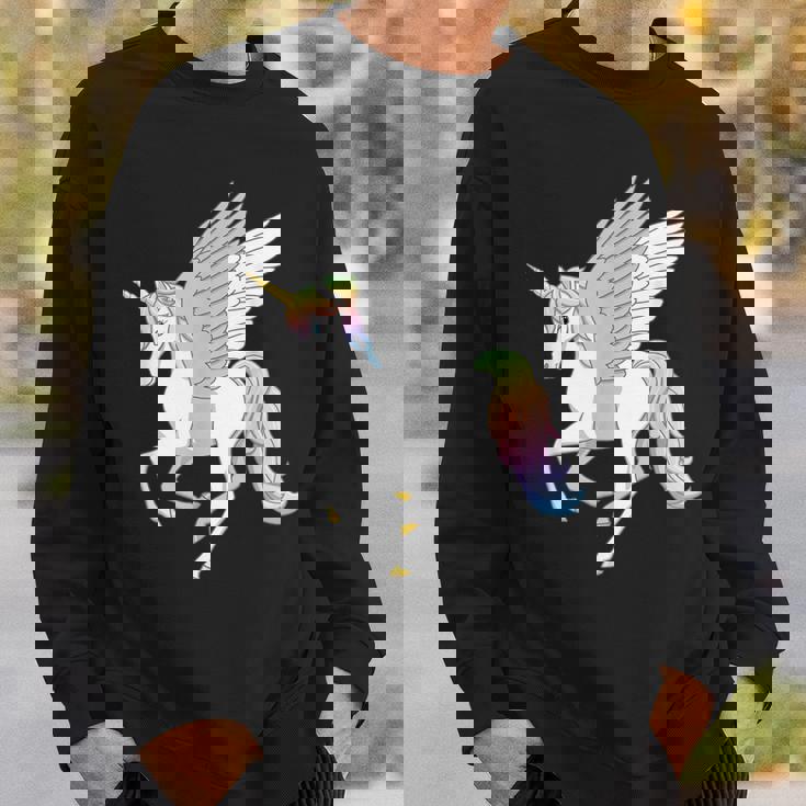 かわいいペガコーン フライングホース レインボー ユニコーン ペガサス スウェットシャツ 彼への贈り物