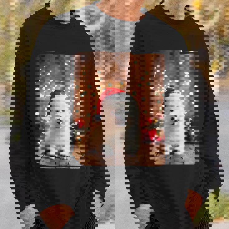 かわいい子犬の動物のクリスマス–サモエド犬のグラフィック スウェットシャツ 彼への贈り物