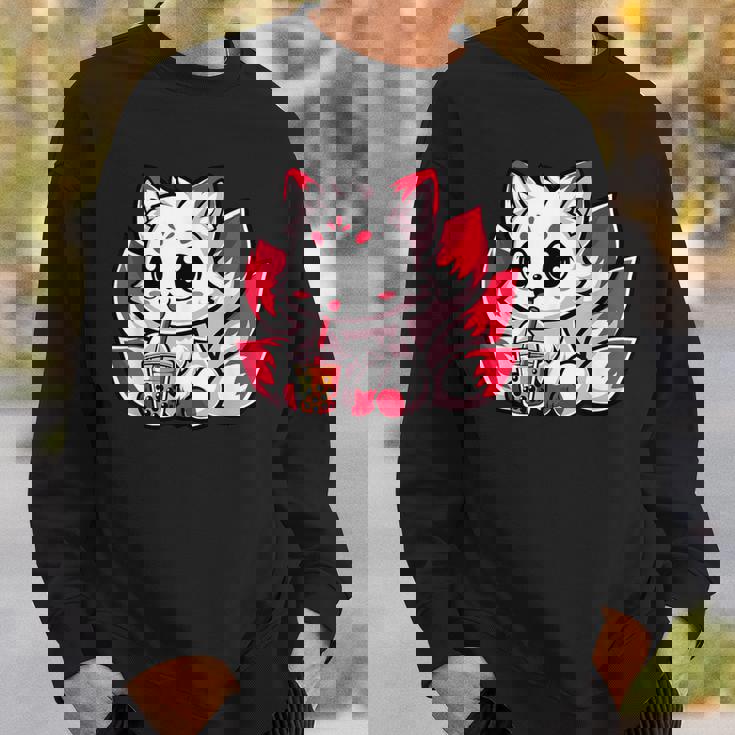 かわいい日本のキツネ九尾キツネボバティーアニメ スウェットシャツ 彼への贈り物