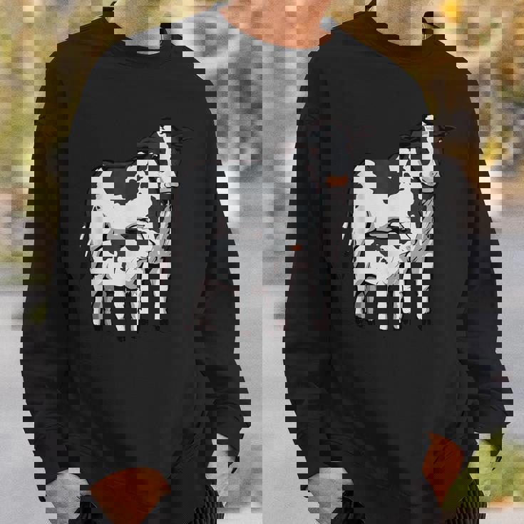 かわいい牛の絵 牛のアート 子牛 牛 母牛 スウェットシャツ 彼への贈り物