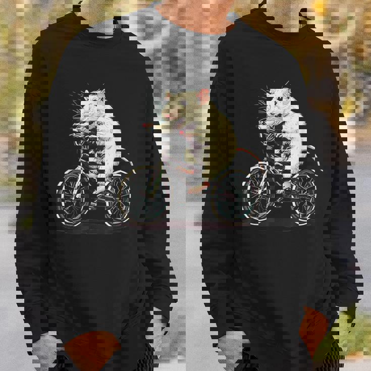 げっ歯類と白いネズミ愛好家のためのクールなサイクリングラット スウェットシャツ 彼への贈り物