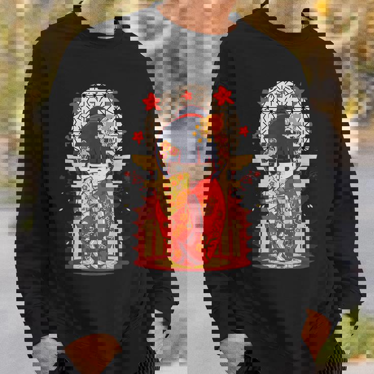 こけし 人形 シャツ 和装 赤 日本運 福 スウェットシャツ 彼への贈り物