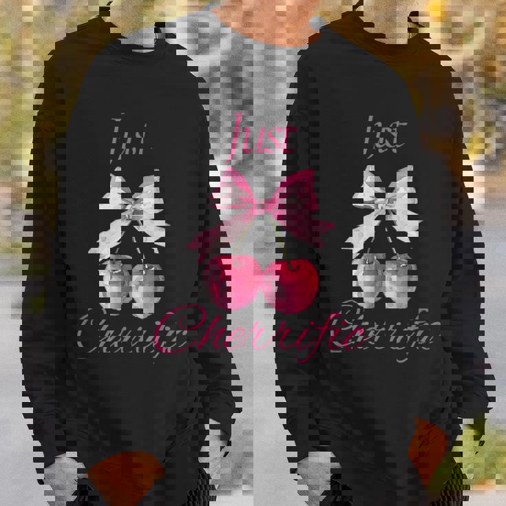 さくらんぼ かわいいチェリーピンクチェリー スウェットシャツ 彼への贈り物