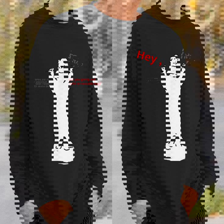 しろくま 北極クマ くま 流氷 動物 エコバック オリジナルデザイン 手描き イラスト ロゴプリント かわいい おもしろ スウェットシャツ 彼への贈り物