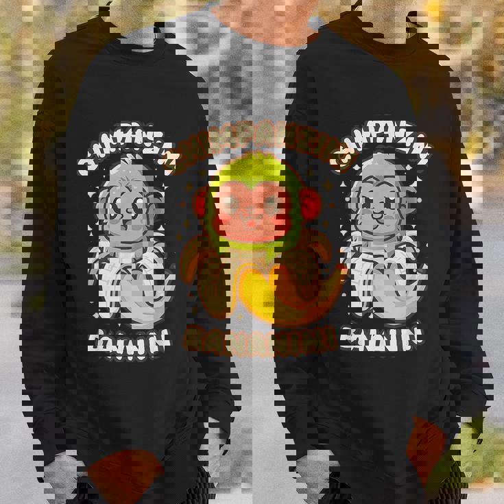 ちびカワイイチンパンジーニバナニーニ イタリアブレインロットミーム スウェットシャツ 彼への贈り物