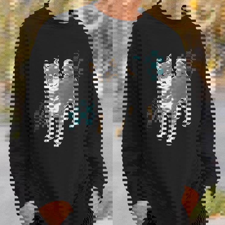 つぶらな瞳で見つめる黒柴 スウェットシャツ 彼への贈り物