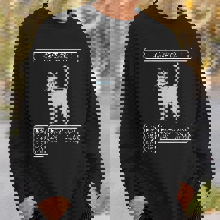 ねこがあらわれた！ 猫好き ゲーム好き ネコ飼い ネコママ 猫ママ ネコパパ 猫パパ Rpg ゲーム 猫 ねこ ネコ スウェットシャツ 彼への贈り物