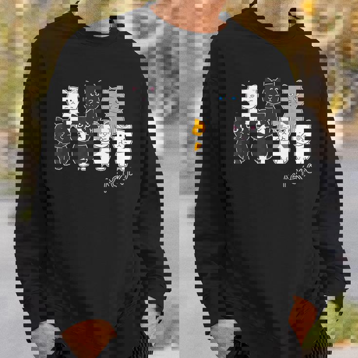 ねこさん『ウチノネコドコ』ハチワレ 黒猫 三毛猫 白猫 Neko【どうぶつフレンズ】フキゲンネコ 猫 動物 イラスト スウェットシャツ 彼への贈り物