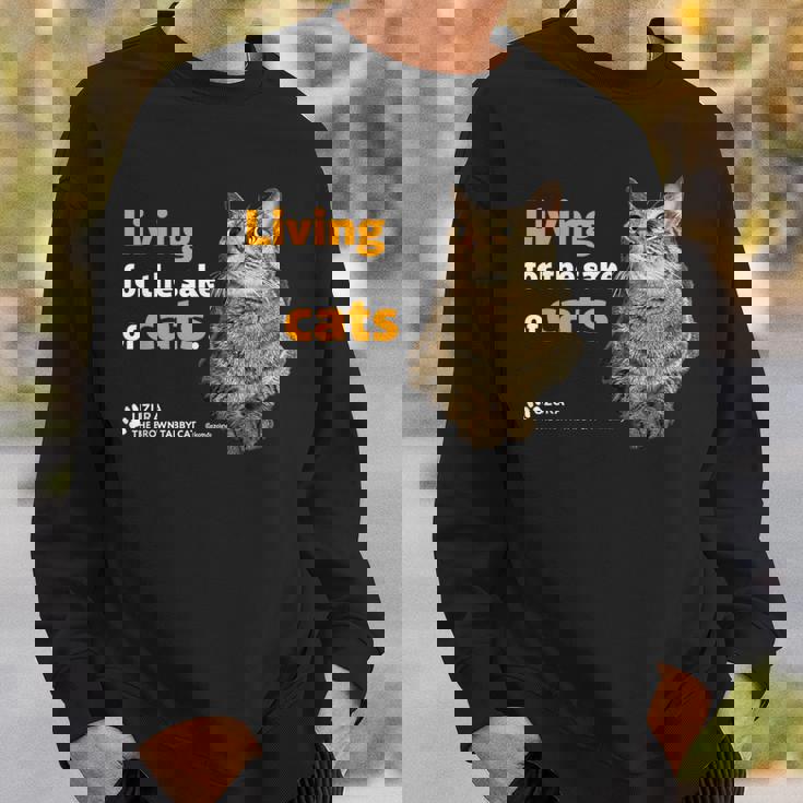 ねこのために生きてる 猫 かわいい キジトラ猫 Cat スウェットシャツ 彼への贈り物