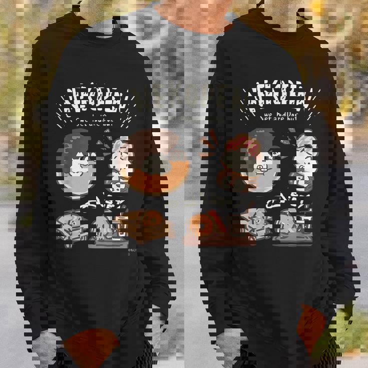 ねこぺん日和 ドーナツ ダークカラー スウェットシャツ 彼への贈り物