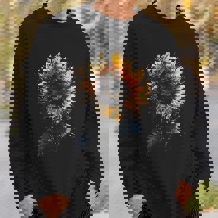 ひまわり ボタニカル 自然 アート フラワーガーデン ギフト スウェットシャツ 彼への贈り物