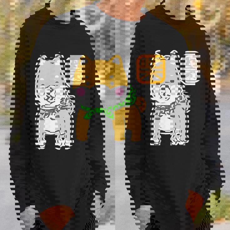 まめしばくん《唐草袋》 柴犬【どうぶつフレンズ】豆柴 ゆるくて かわいい 面白い 動物 キャラクター イラスト スウェットシャツ 彼への贈り物