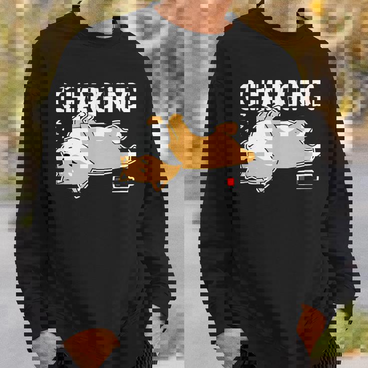 やる気スイッチ故障中 充電中 犬 柴犬 犬好き かわいい おもしろ 面白い スウェットシャツ 彼への贈り物