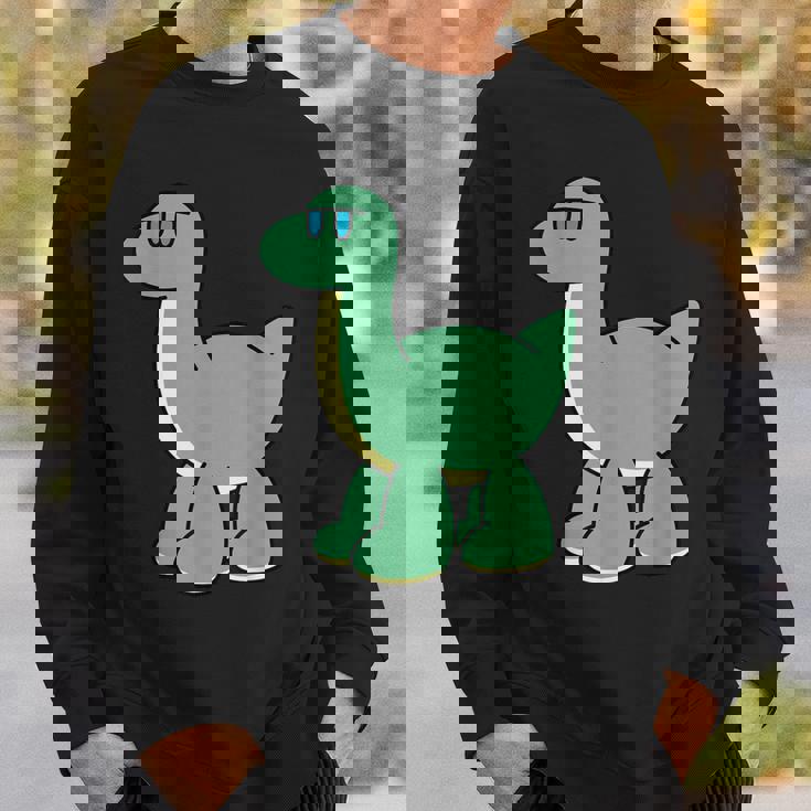 ゆるい恐竜のキャラクターイラスト_ブラキオサウルス スウェットシャツ 彼への贈り物