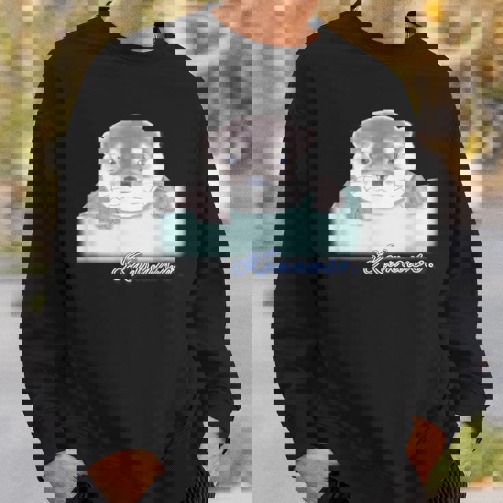 ゆるカワウソさん あそぶ？【 No2 】コツメカワウソ スウェットシャツ 彼への贈り物