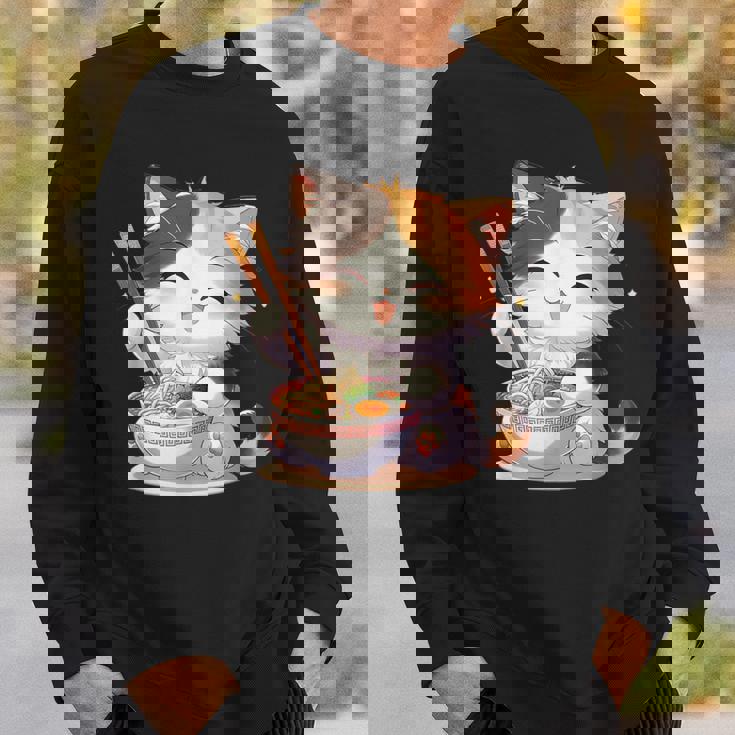 わがまま猫 ねこ ラーメン好き かわいい おもしろ マンガ スウェットシャツ 彼への贈り物