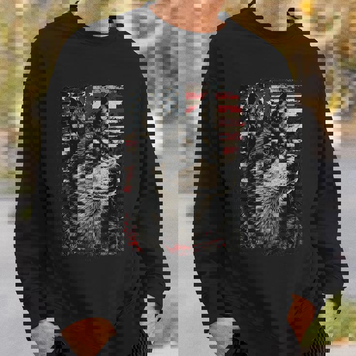 アイヌ犬 アメリカ国旗 スウェットシャツ 彼への贈り物