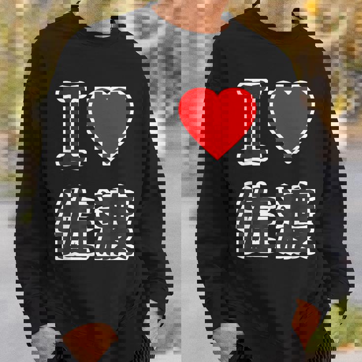 アイラブ・佐渡（I Love ハート）大きな文字 Big 佐渡島【47都道府県】ジモtティ 地元愛 お土産 グッズ 面白 スウェットシャツ 彼への贈り物