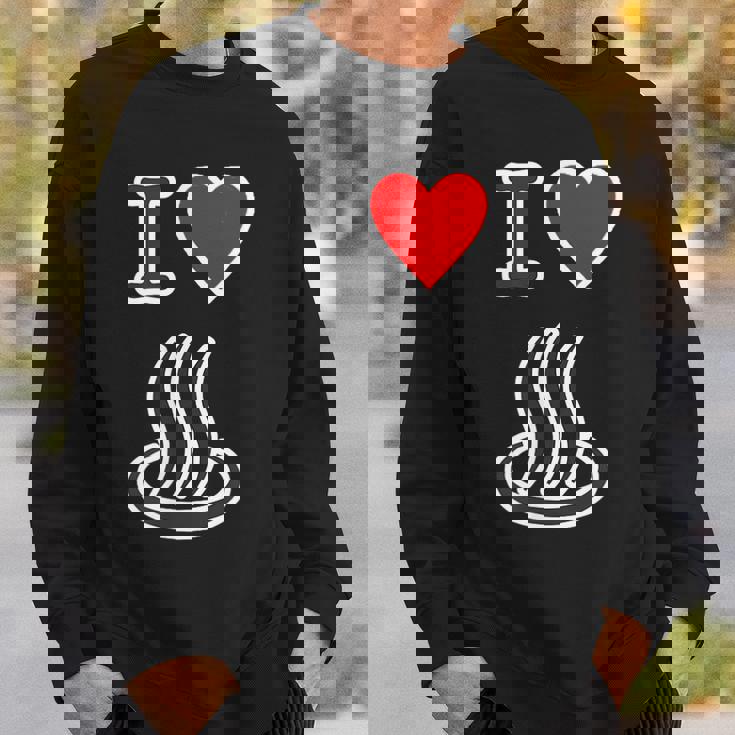 アイラブ・温泉 温泉マーク お風呂 銭湯 記号 お土産 旅行 ハート スタッフ メッセージ・面白 スウェットシャツ 彼への贈り物