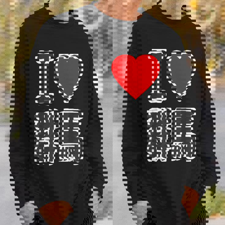 アイラブ・群馬（I Love ハート）Big 大きな文字 ハート【47都道府県】ジモtティ 旅行お土産 面白 スウェットシャツ 彼への贈り物