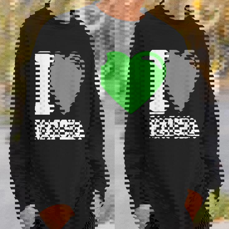 アイラブ抹茶キュートファニー抹茶ハート付き抹茶 スウェットシャツ 彼への贈り物