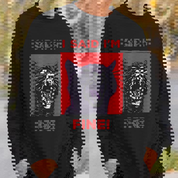 アイ・サイド・アイ・アイム・ファニー・キャット スウェットシャツ 彼への贈り物