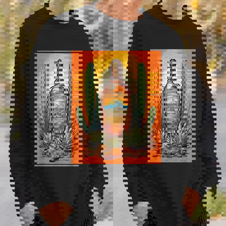 アガベ植物 テキーラボトル メキシカン メズカル アルコール ドリンク スウェットシャツ 彼への贈り物