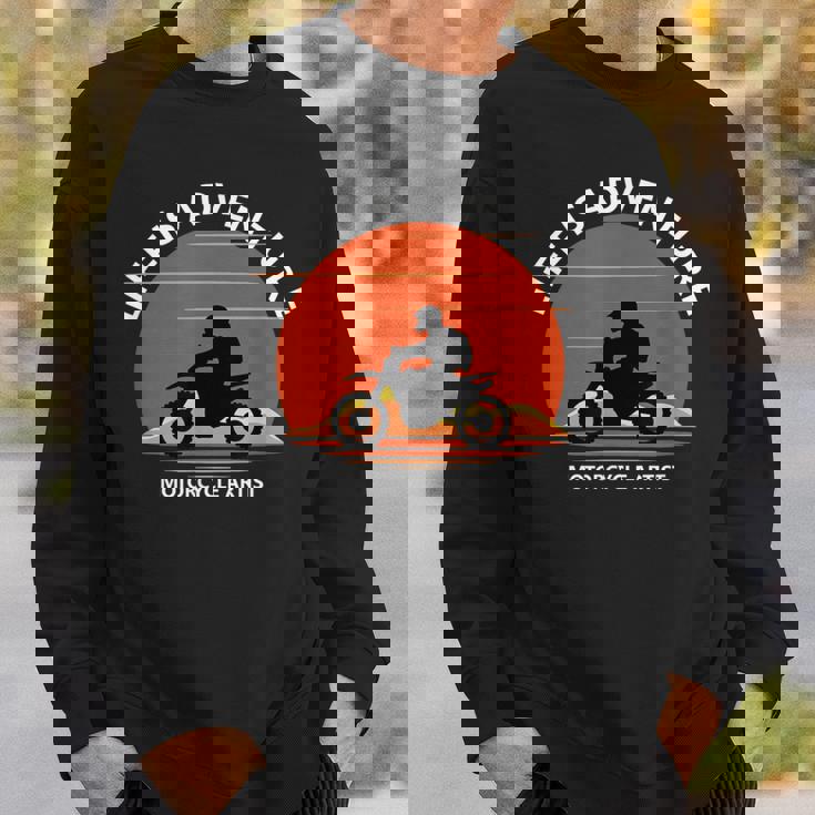 アドベンチャー バイク おもしろ オフロードバイク 人生は冒険だ ツーリング イラスト スウェットシャツ 彼への贈り物