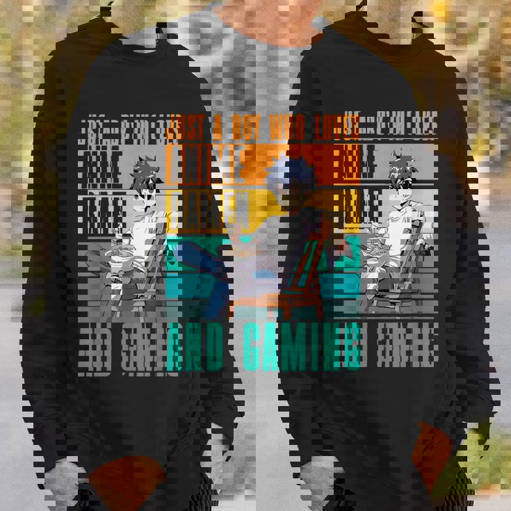 アニメラーメンとゲームが大好きな少年 カワイイゲーマー スウェットシャツ 彼への贈り物