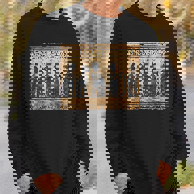 アヌビス 子猫 パピルス スクロール ピラミッド エジプトアート 猫 スウェットシャツ 彼への贈り物