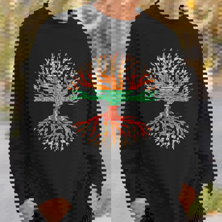 アフリカンパターンの木の根 黒史 スウェットシャツ 彼への贈り物