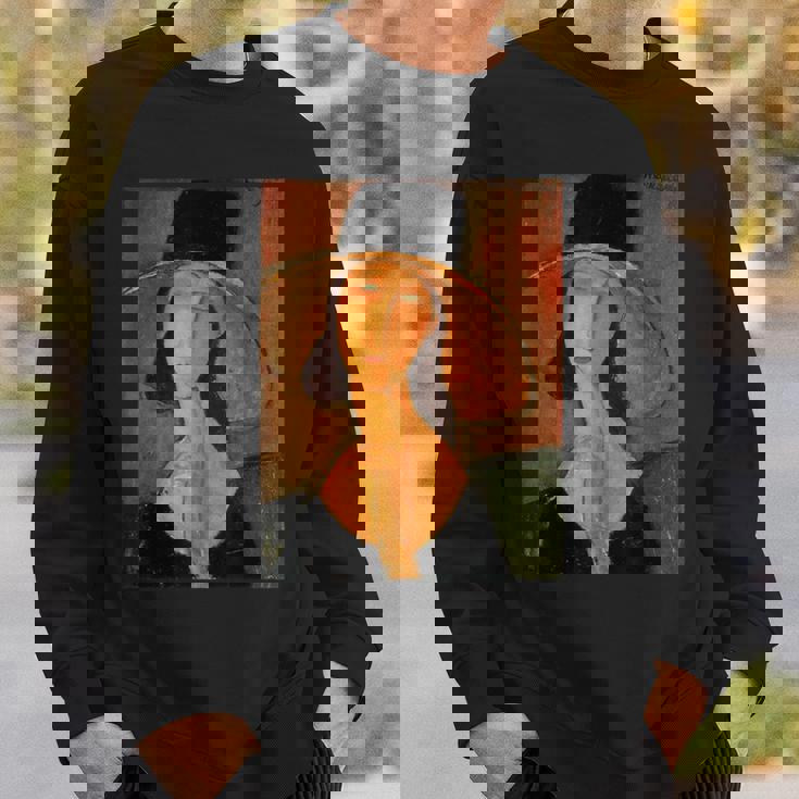 アメデオ モディリアーニのジャンヌ・ヘブターヌ 大きな帽子 スウェットシャツ 彼への贈り物