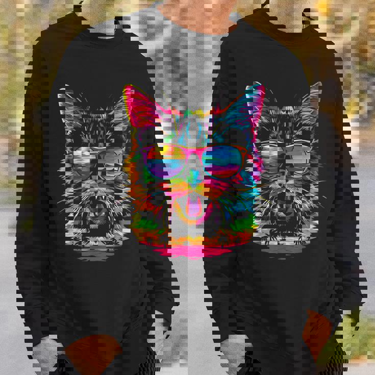 アメリカンショートヘアドッグサングラスポップアート スウェットシャツ 彼への贈り物