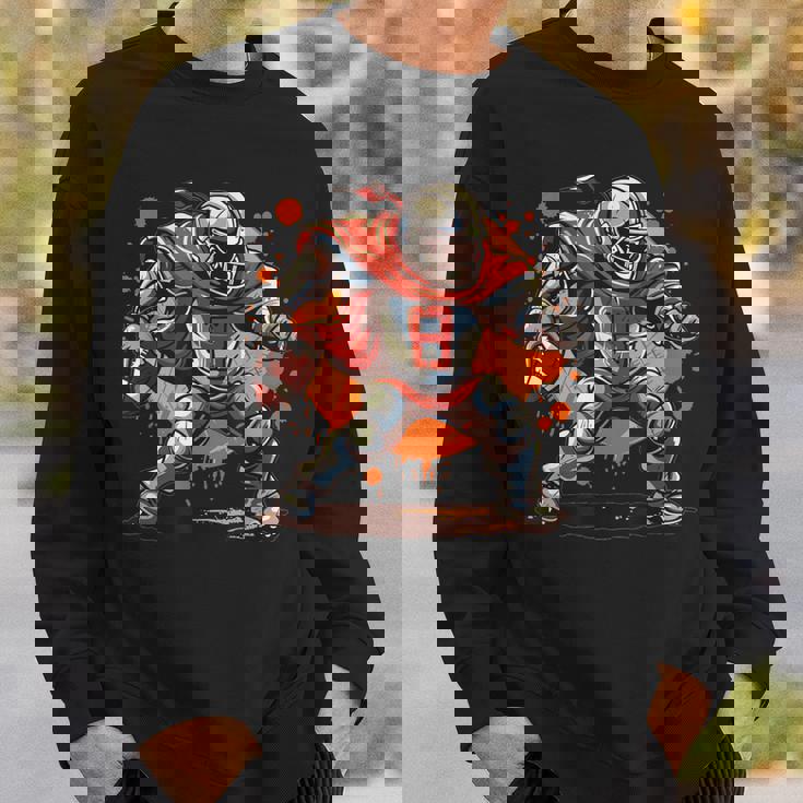 アメリカンフットボールのコスチュームを着たストロングナイト。 スウェットシャツ 彼への贈り物