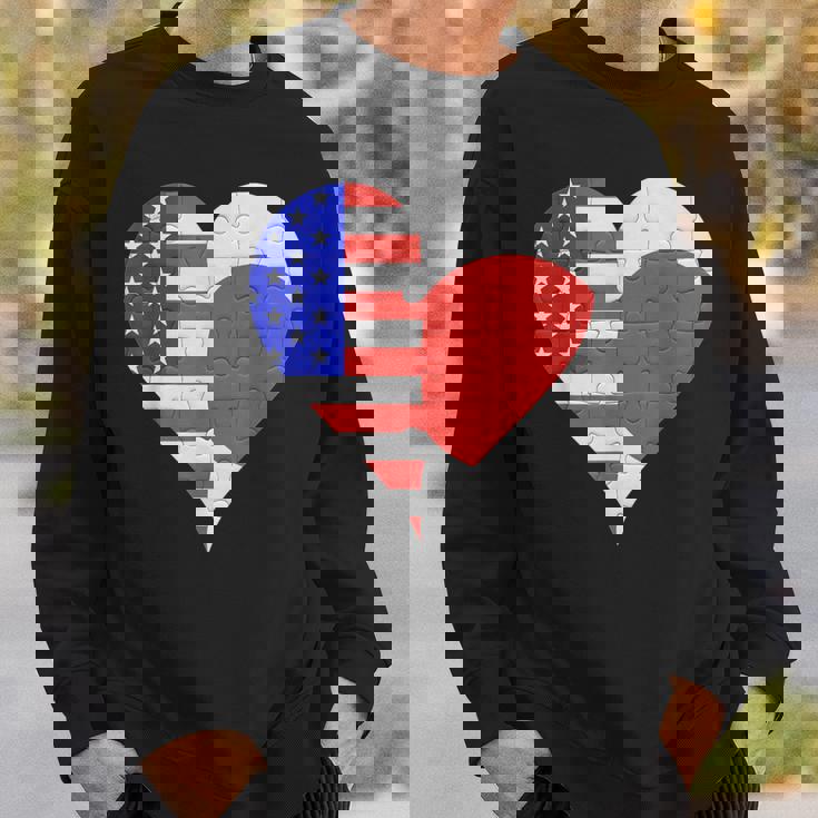 アメリカ日本国旗ハート スウェットシャツ 彼への贈り物