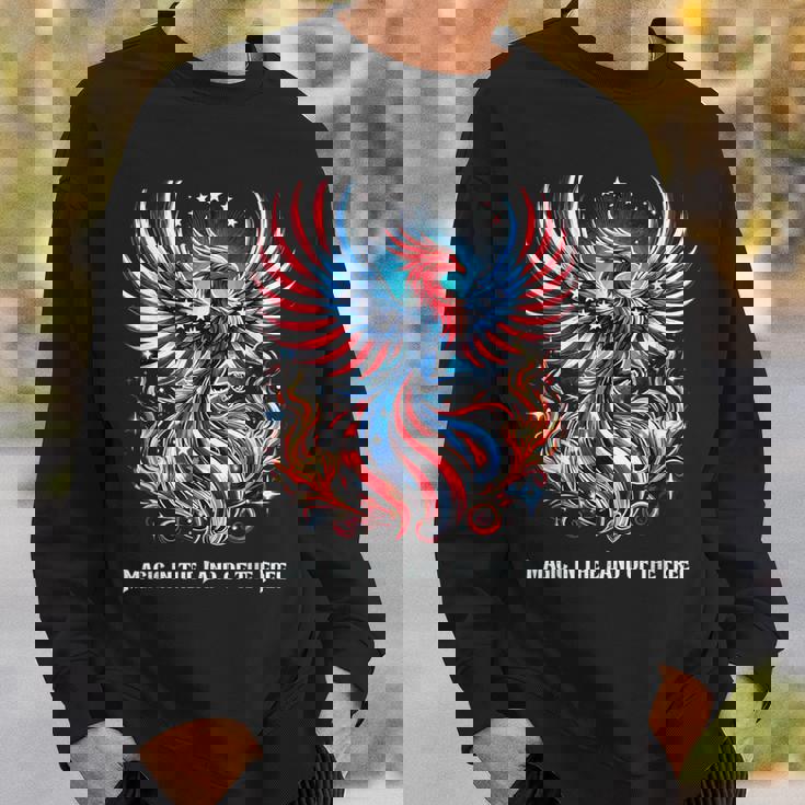 アメリカ神話 伝説のクリーチャー アメリカンフェニックス 自由の鳥 復活 火の鳥 スウェットシャツ 彼への贈り物