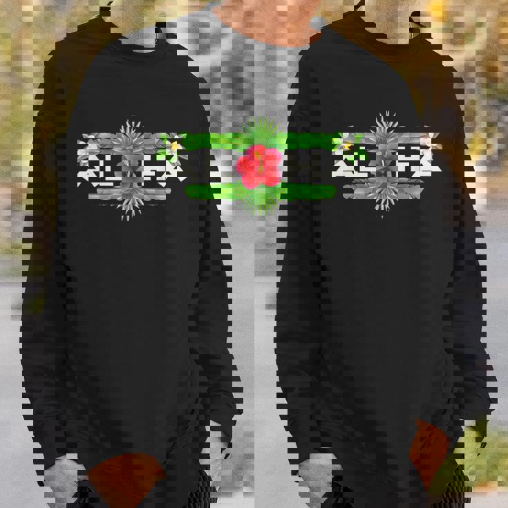 アロハ ハイビスカス フラワー トロピカルハワイアンデザイン スウェットシャツ 彼への贈り物