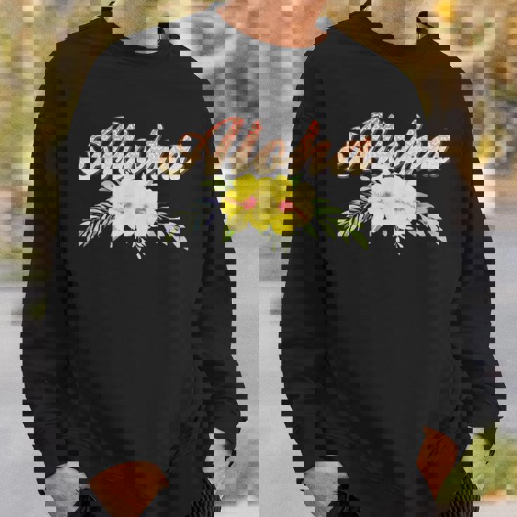 アロハイエロー ハイビスカス スウェットシャツ 彼への贈り物