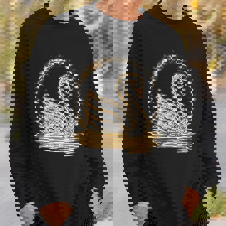 アート プリント モチーフとしての美しい白鳥、ギフトのアイデア スウェットシャツ 彼への贈り物