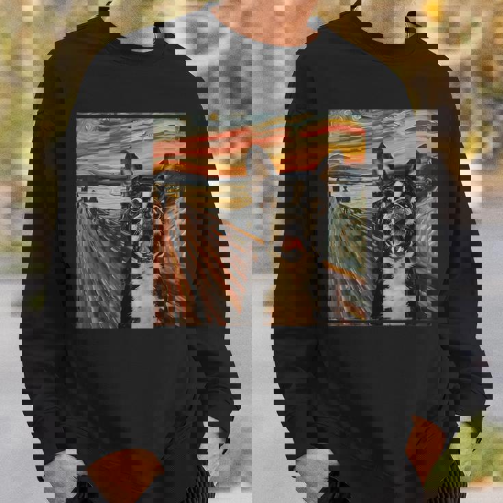 アート、面白いボストン テリア スウェットシャツ 彼への贈り物