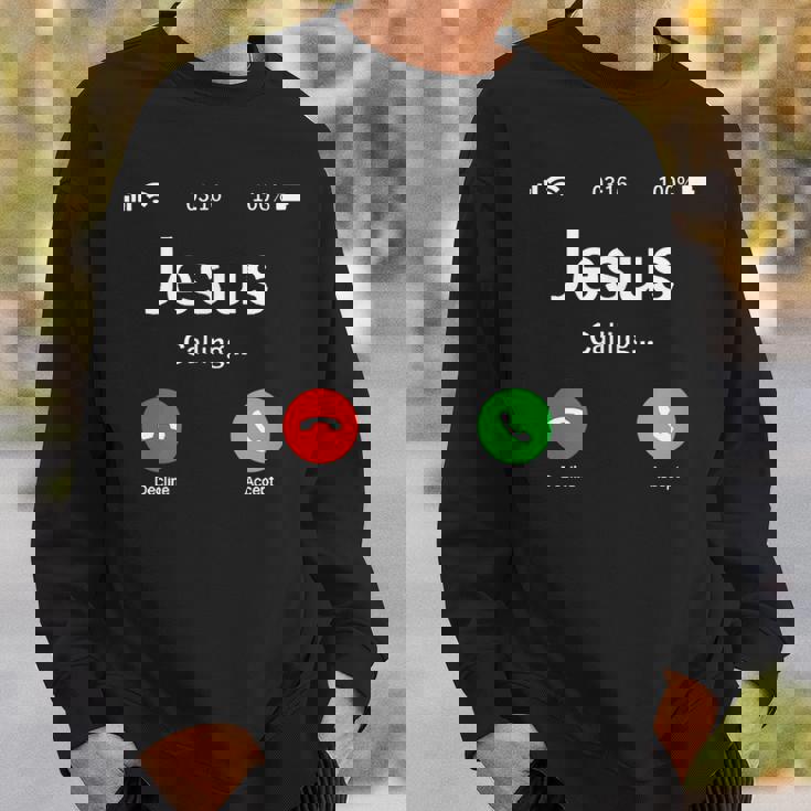 イエスは天国から呼びかけている-クリスチャンリビング スウェットシャツ 彼への贈り物