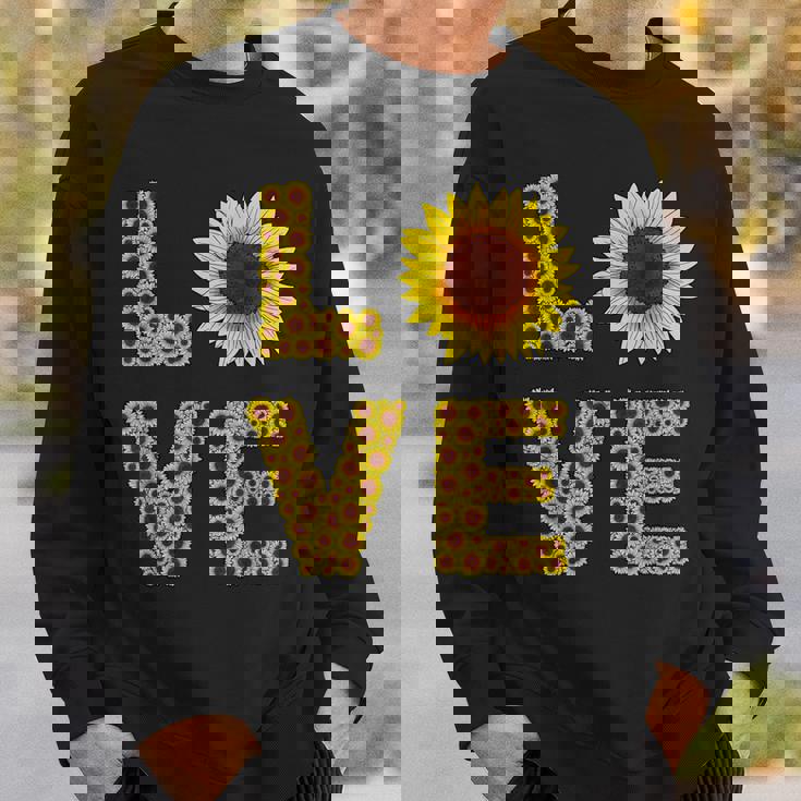 イエロー ひまわり ラブフラワー ひまわり 花柄 かわいい スウェットシャツ 彼への贈り物