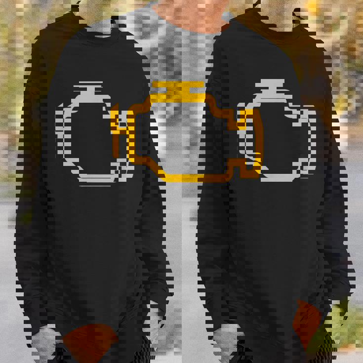 イエローチェックエンジンライト付きtシャツ スウェットシャツ 彼への贈り物