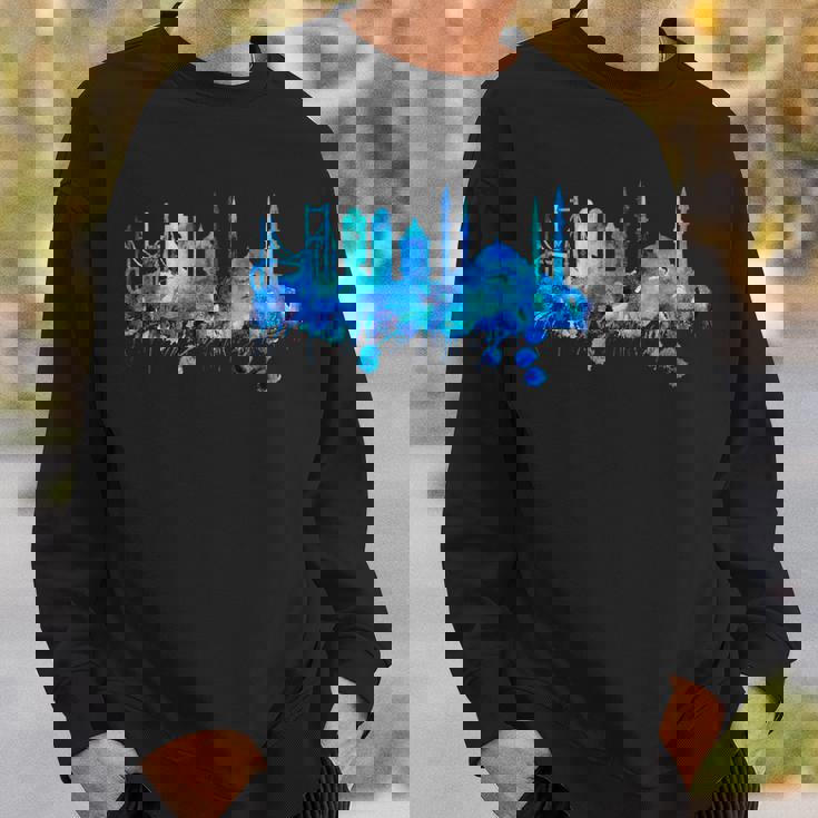 イスタンブールのスカイライン 青いモスク 青い絵 トルコ スウェットシャツ 彼への贈り物