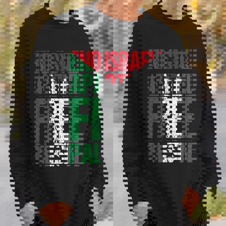 イスラエルのアパルトテッドフリーパレスチナを終えましょう スウェットシャツ 彼への贈り物