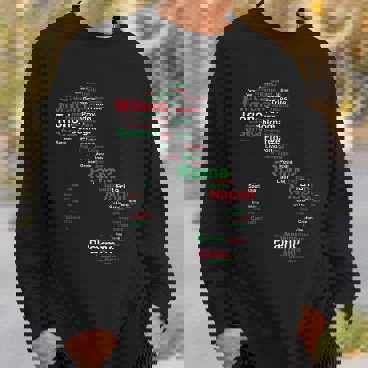 イタリア 地図 シルエット 旗 タウン ローマ 旅行 イタリア スウェットシャツ 彼への贈り物