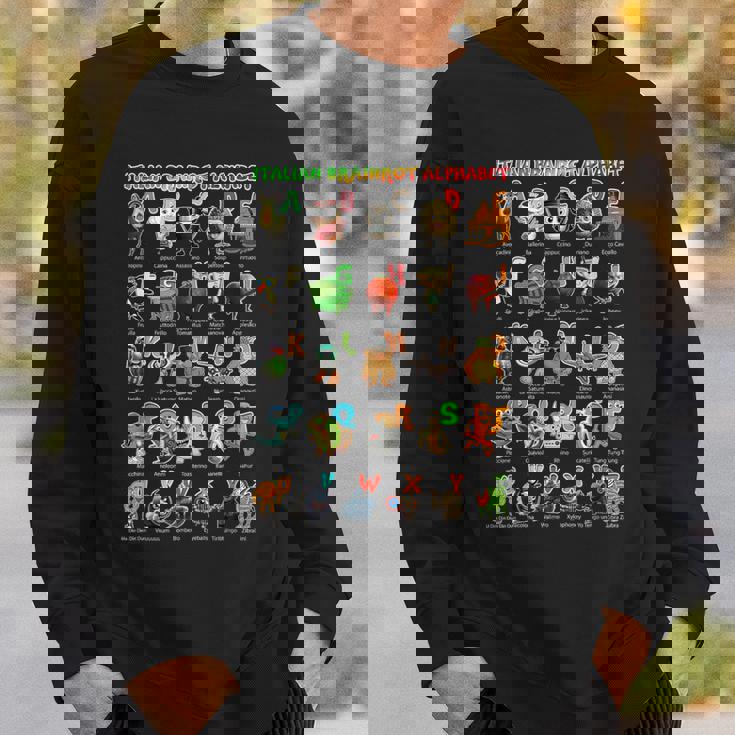 イタリアンブレインロットキャラクターの種類イタリアブレインロットアファベット スウェットシャツ 彼への贈り物