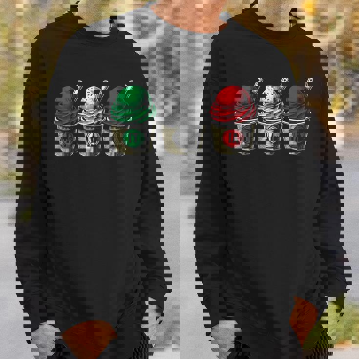 イタリア国旗カラーのイタリアジェラートカップ スウェットシャツ 彼への贈り物